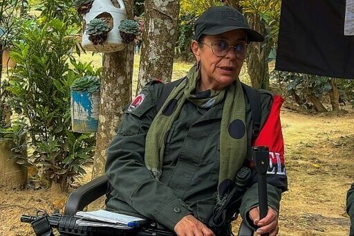 National Liberation Army ELN commander of the Manuel Vazquez Castano northeastern war front Luz Amanda Payares Payares aka Silvana Guerrero speaks during an interview with AFP in Catatumbo region, Colombia on March 8, 2025.