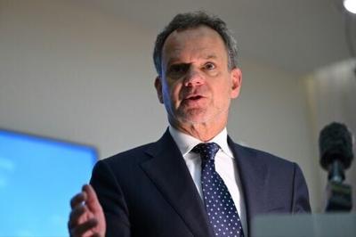 Netherlands's Foreign Minister Caspar Veldkamp speaks during a press conference at the Netherlands Embassy in Beijing on May 22, 2025