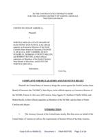 Department of Justice sues North Carolina elections board