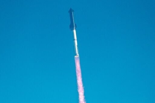 The SpaceX Starship rocket launches from Starbase, Texas, as seen from South Padre Island on May 27, 2025