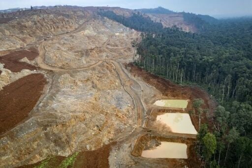 The lush jungle of Halmahera Island in Indonesia has been eaten away by the world's largest nickel mine